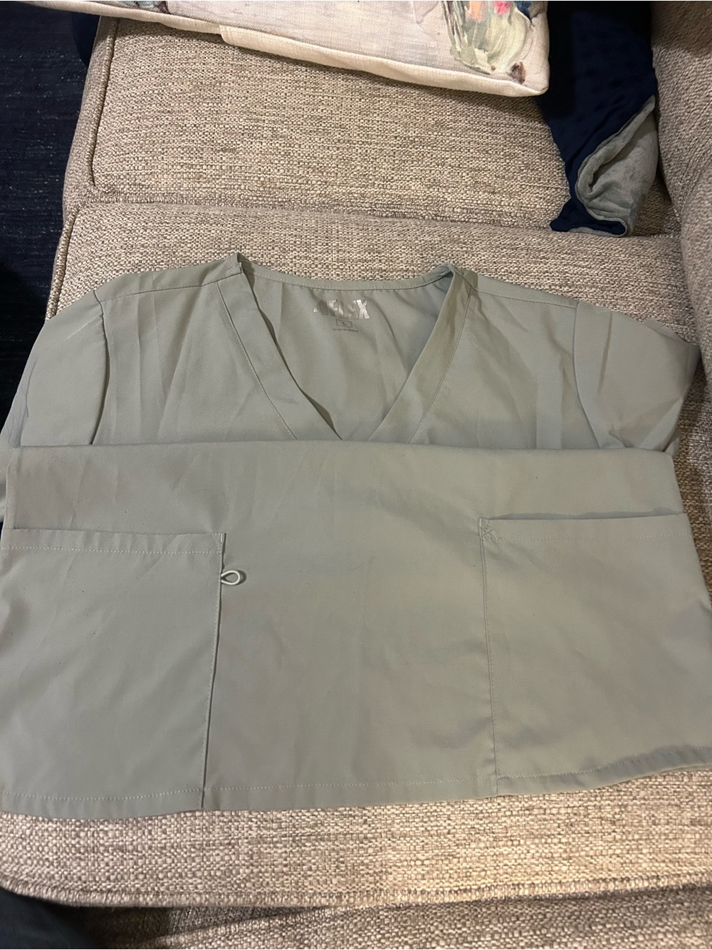 Light Sage Gray Green Medical Scrub set Large